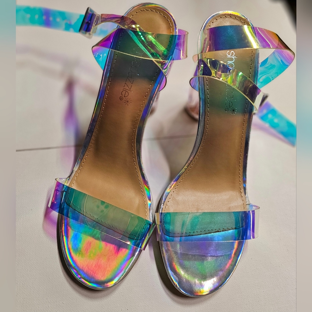 Hanna Transparent Heeled Sandal Shoedazzle Size 7
